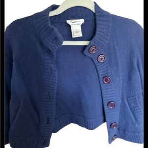 Talbots Cashmere blend Classic Navy Button Down Cardigan